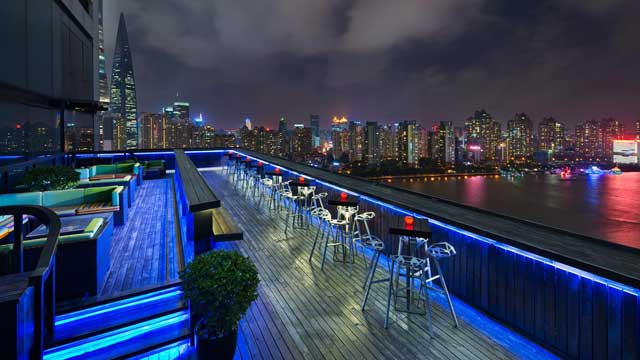 Bar en la azotea Char Bar en Shanghái