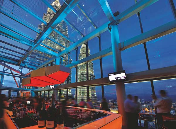 Bar en la azotea Marini's en 57 en Kuala Lumpur