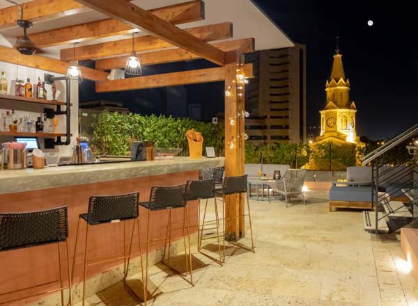 Bar en la azotea Rooftop La Cata en el Hotel Santa Catalina en Cartagena