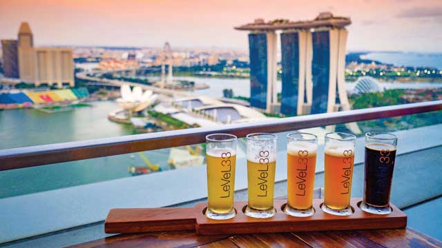 Bar en la azotea Level 33 en Singapur