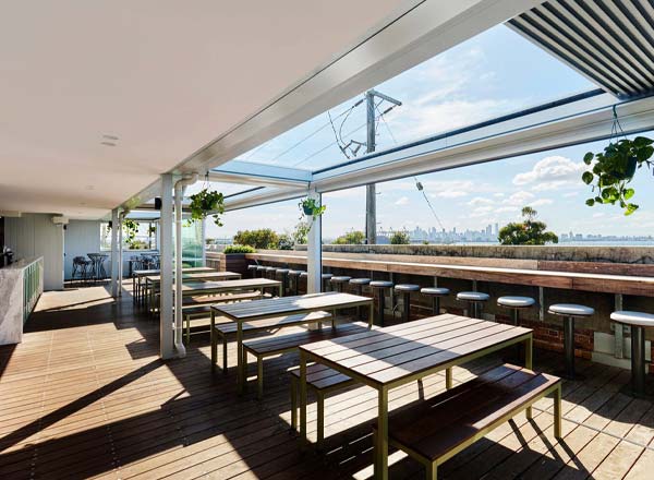 Bar en la azotea Hobsons Bay Hotel en Melbourne