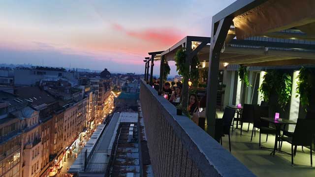 Rooftop bar Republic Square Sky Terrace in Belgrade
