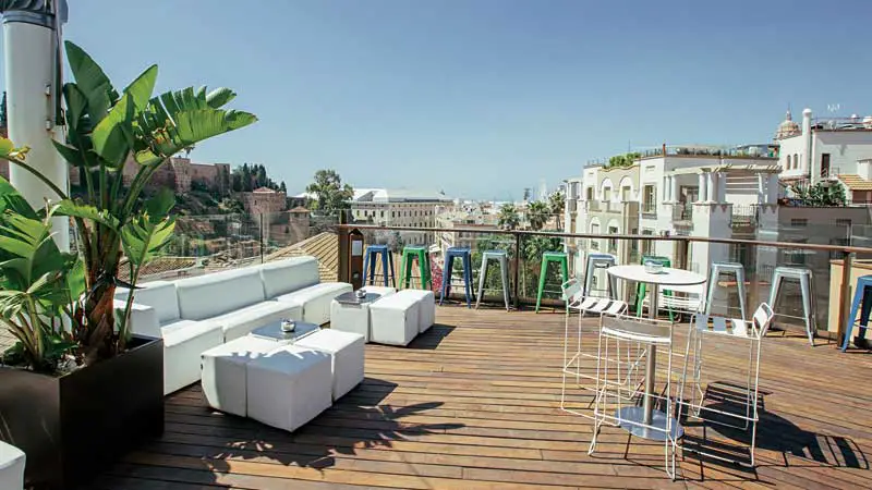 Rooftop bar Alcazaba Premium Hostel Málaga en Málaga