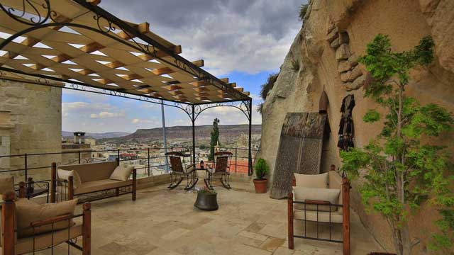 Bar en la azotea Mithra Terrace en Mithra Cave Hotel en Capadocia